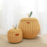 Handcrafted - Apple Rattan Storage Basket Natural (Small) - Rattan Wicker