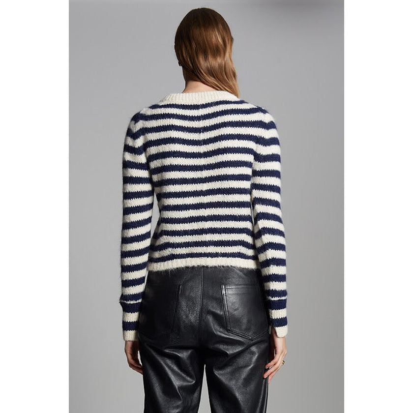AVA STRIPE SWEATER | IVORY + NAVY