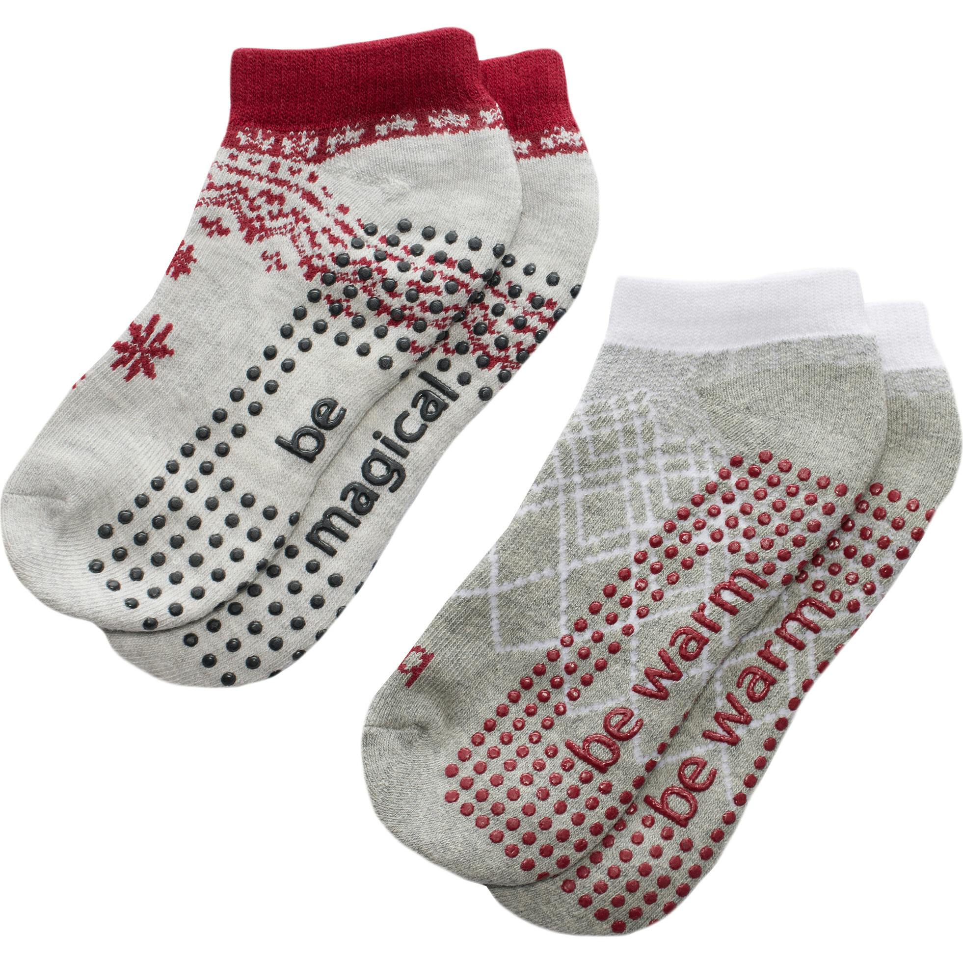 Kids Winter 2 Pack Grip Socks 4T-6T (Snow)