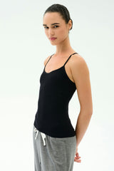 Loren Seamless Waist Length Tank - Black