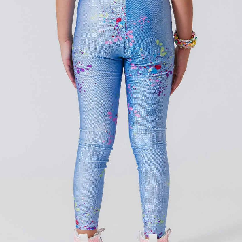 Girls Hi-Shine Mid Rise Slim Band Leggings