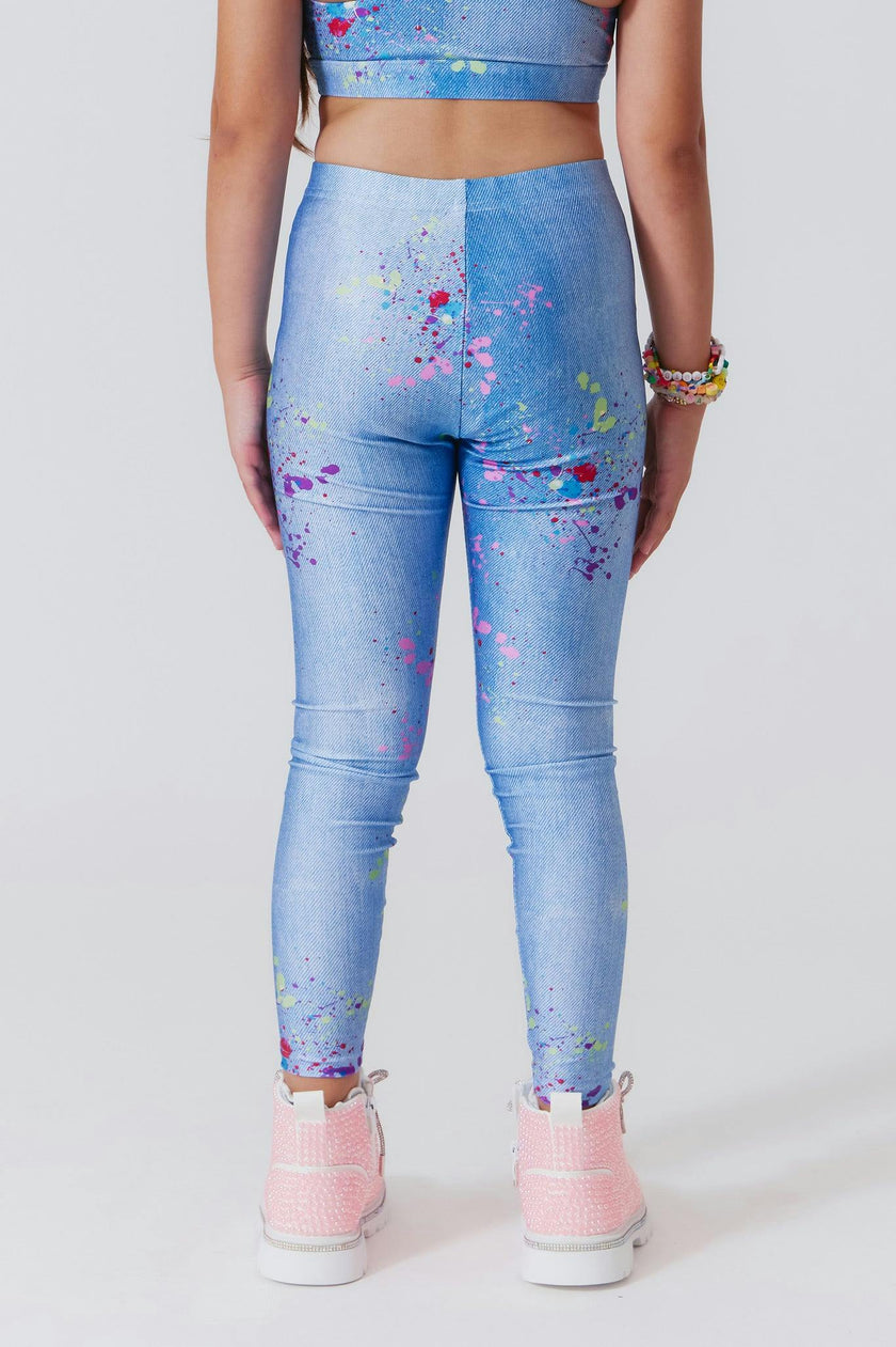 Girls Hi-Shine Mid Rise Slim Band Leggings