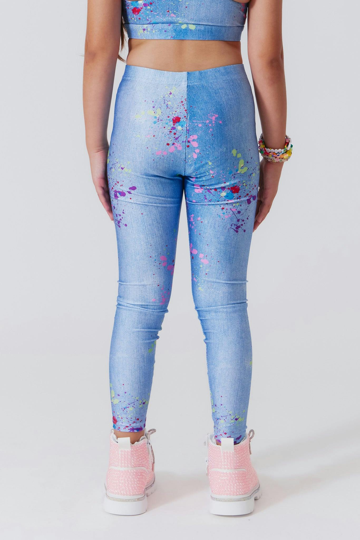 Girls Hi-Shine Mid Rise Slim Band Leggings