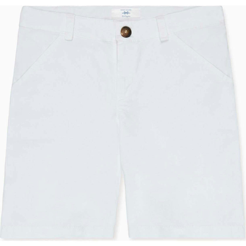 Nicky Hilton x La Coqueta White Conrad Boy Chino Shorts
