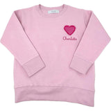 Custom Embroidered Fringe Heart Sweatshirt