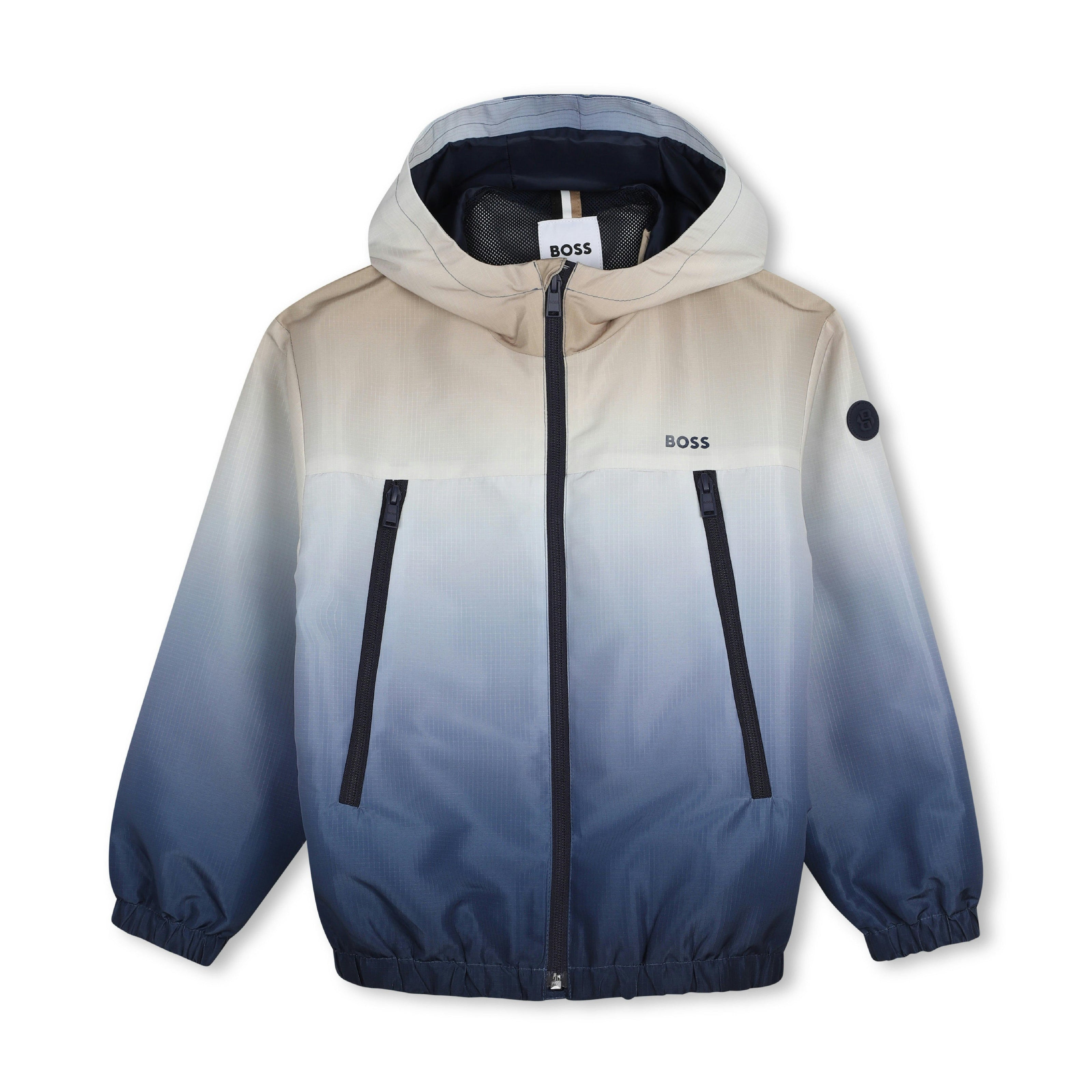 Blue Gradient Hooded Windbreaker