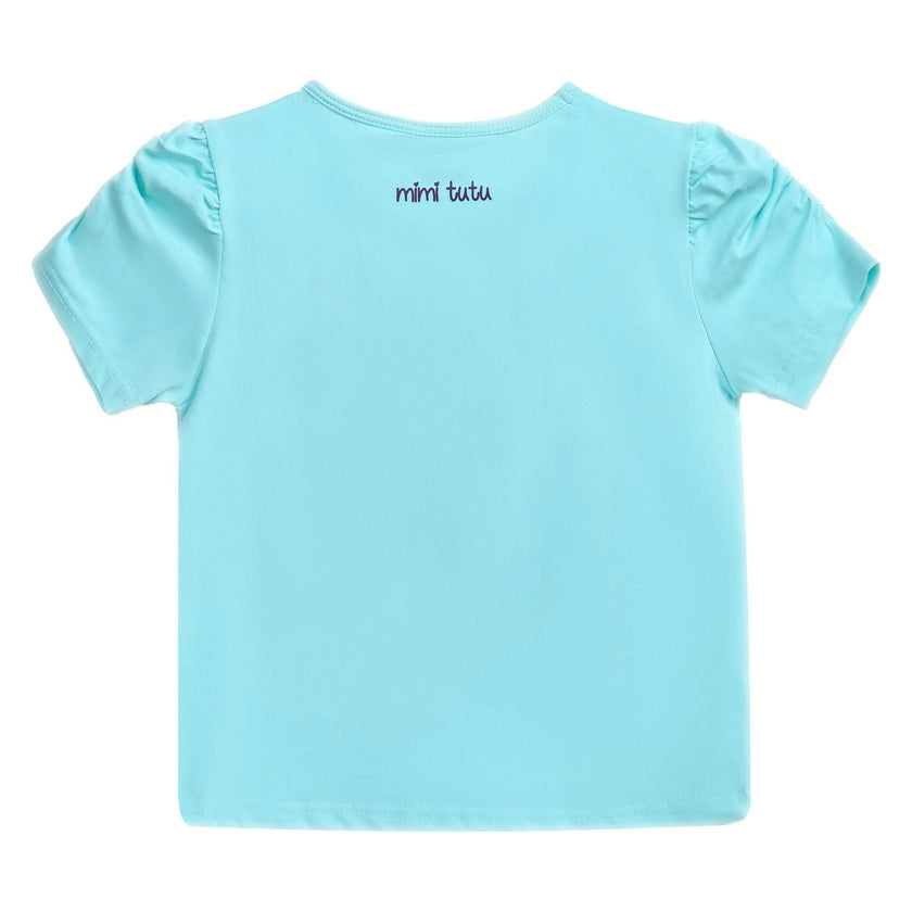 Blue Peacock Applique T-Shirt