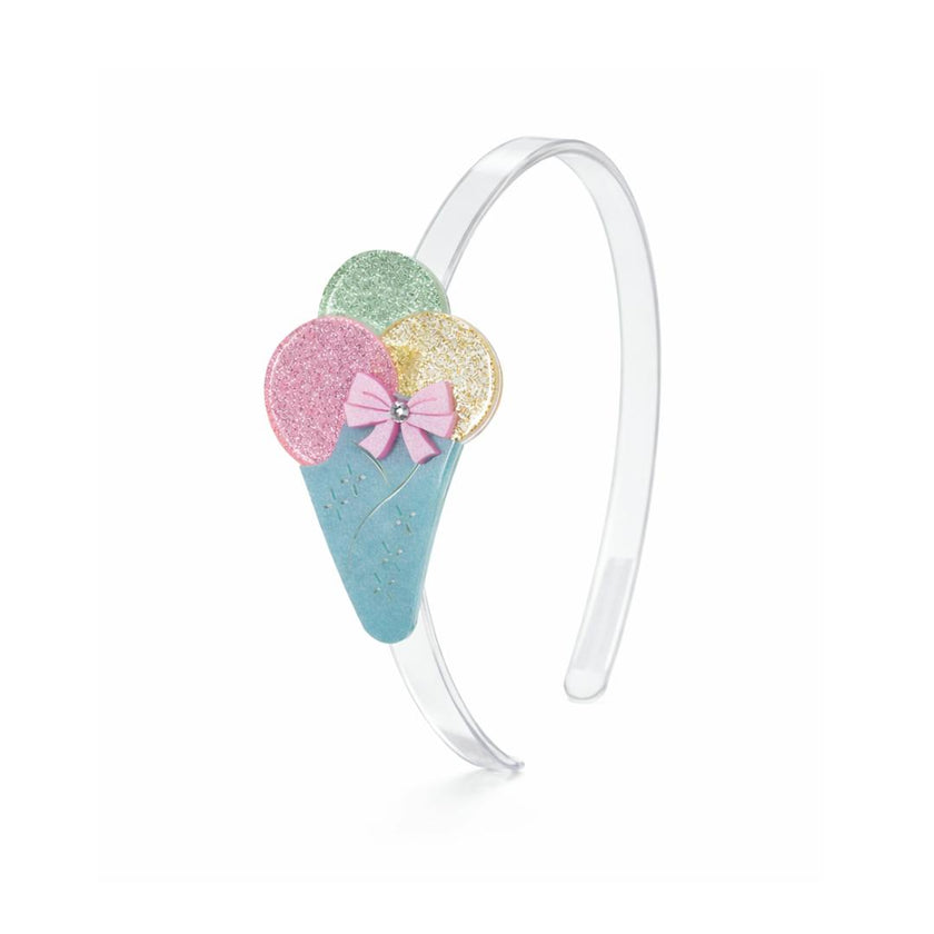 Ice Cream Cone Glitter Pastel Headband