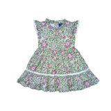 Block Print Bloom Ruffle Dress