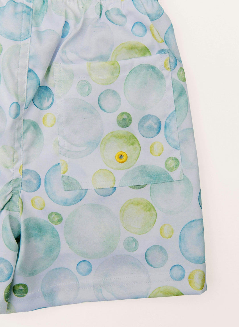 Boys Swim Short - Seafoam Bubbles