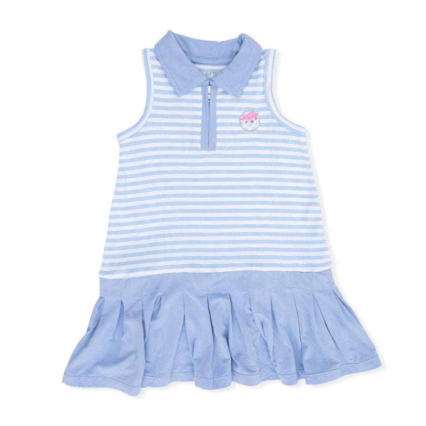 Striped Golf - Polo Tennis Dress with Cartwheel Short
