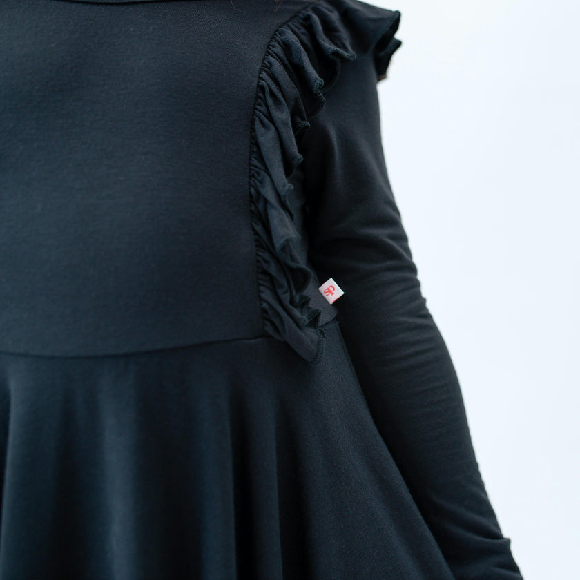 Long Sleeve Ruffle Twirl Dress