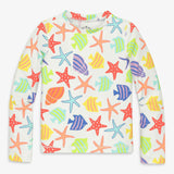 Clearance kids long sleeve swim top in under the sea