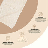 Oatmeal Boho Jacquard Knit Baby Blanket