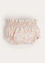 Adelaide Floral Bow Detail Bloomers in Pink (1mth-2yrs)