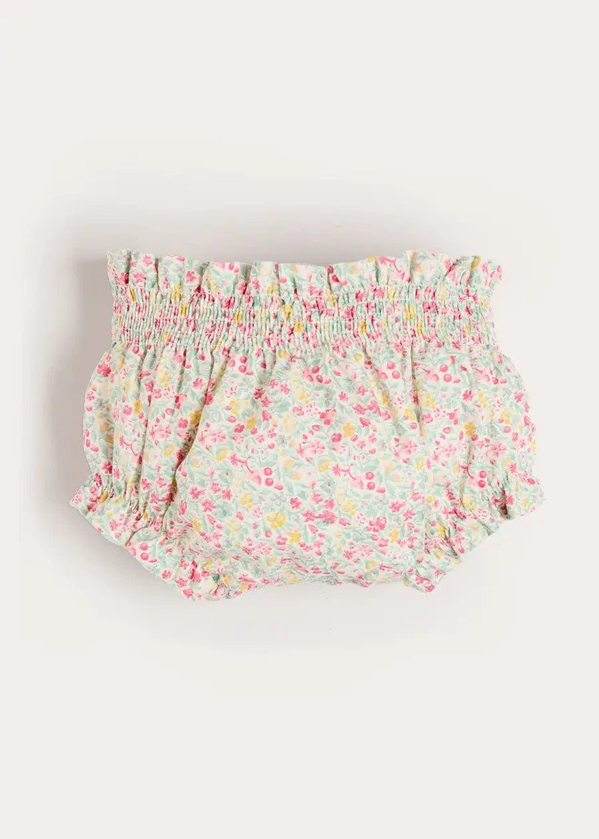 Adelaide Floral Bow Detail Bloomers in Pink (1mth-2yrs)