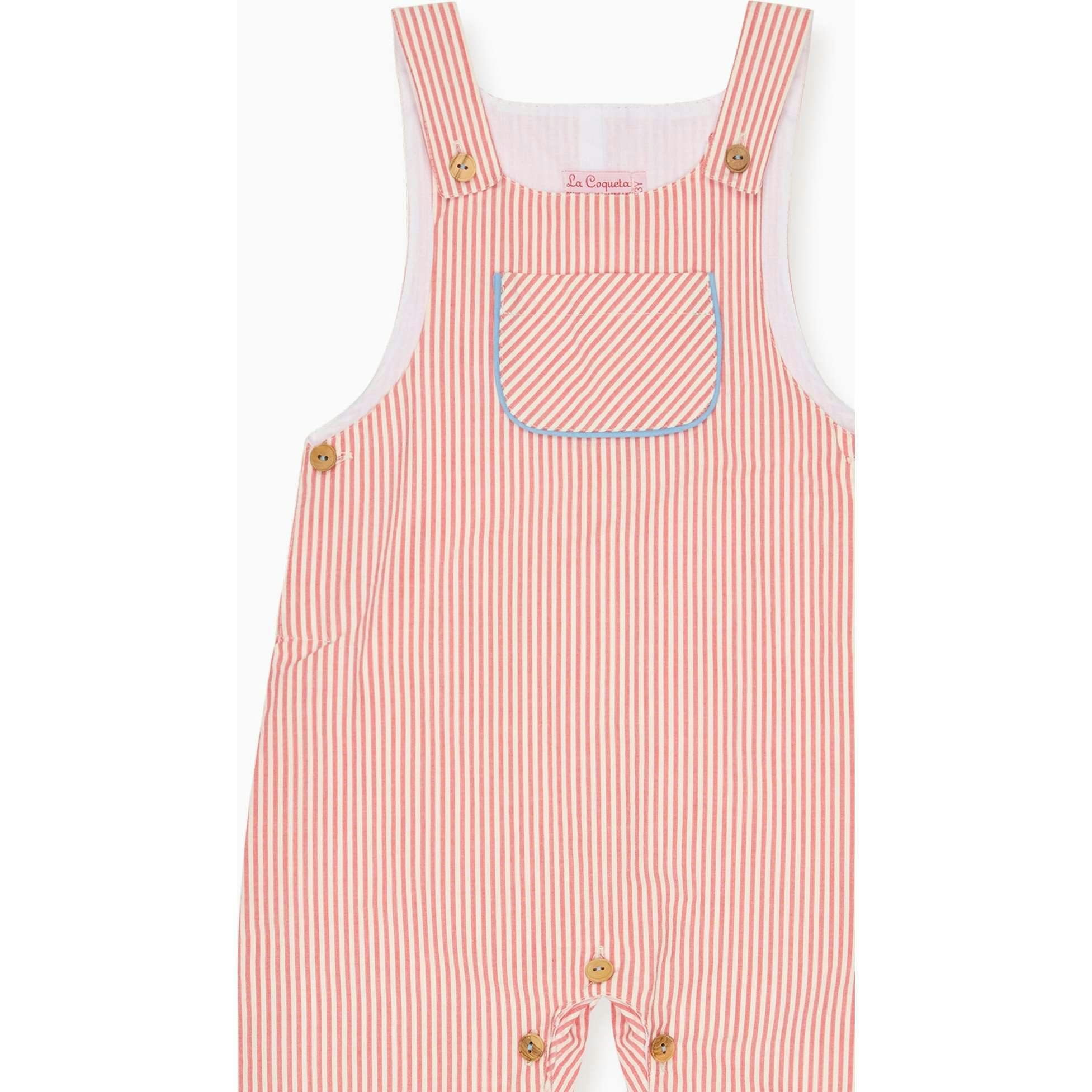 Red Stripe Coroza Baby Dungarees