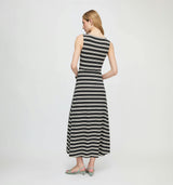 The Jayne Dress - Black/Ivory Stripe