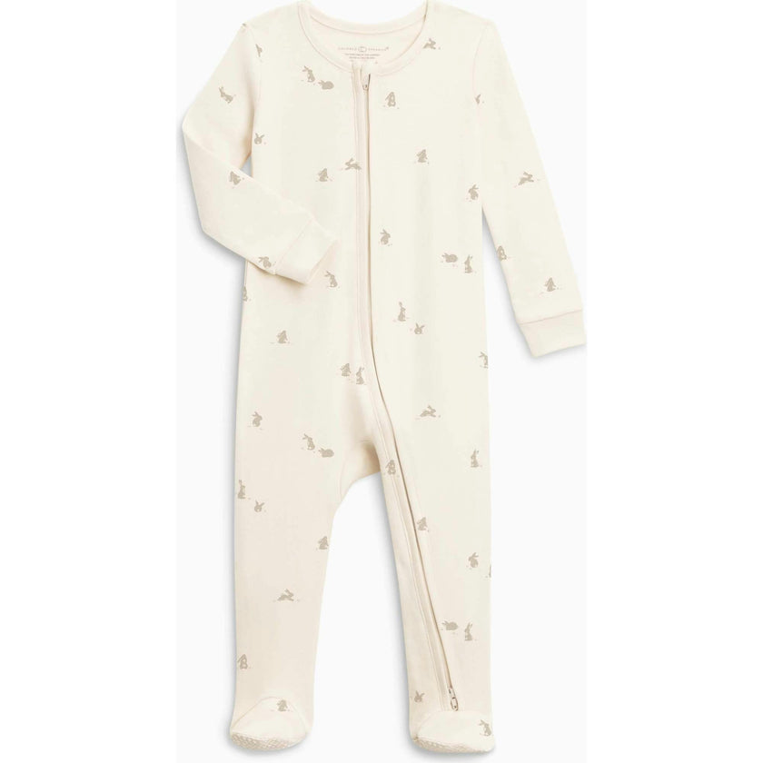 Peyton Zipper Sleeper | Bunny / Oat + Clay