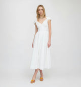 The Lucille Dress - White Crinkle Check
