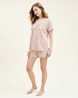 Women's Pima Short Sleeve Short Set in Pumpkin Patch
