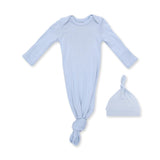 Solid Sheer Blue Rib - Knotted Gown and Knotted Hat