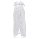 White Lace Christening Gown & Bonnet Set