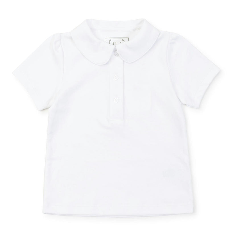 Madison Girls' Pima Cotton Polo Short Sleeve Shirt White