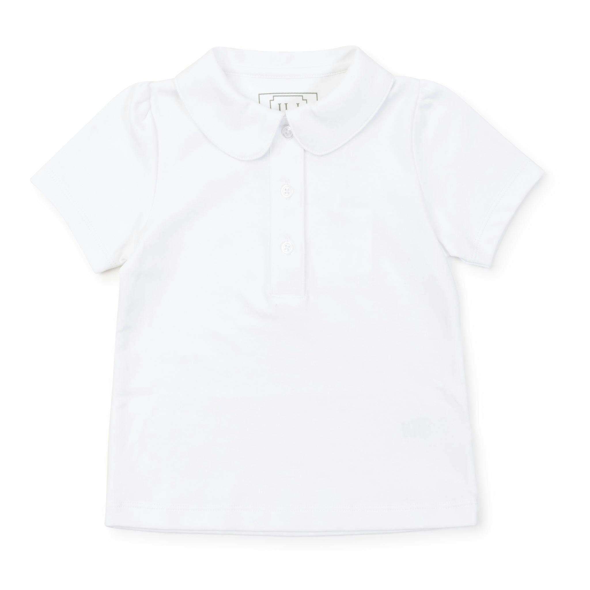 Madison Girls' Pima Cotton Polo Short Sleeve Shirt White