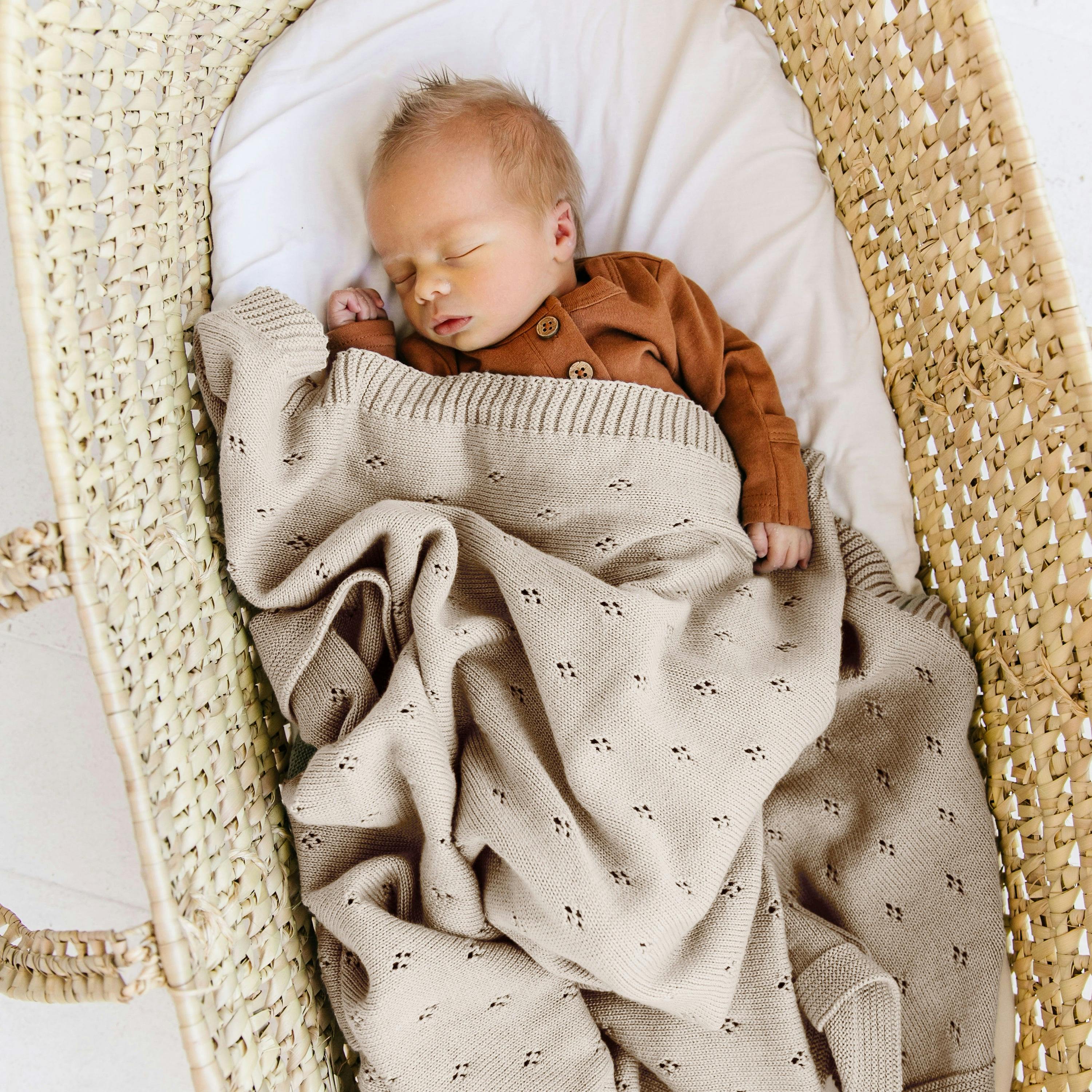 Organic Cotton Pointelle Baby Blanket