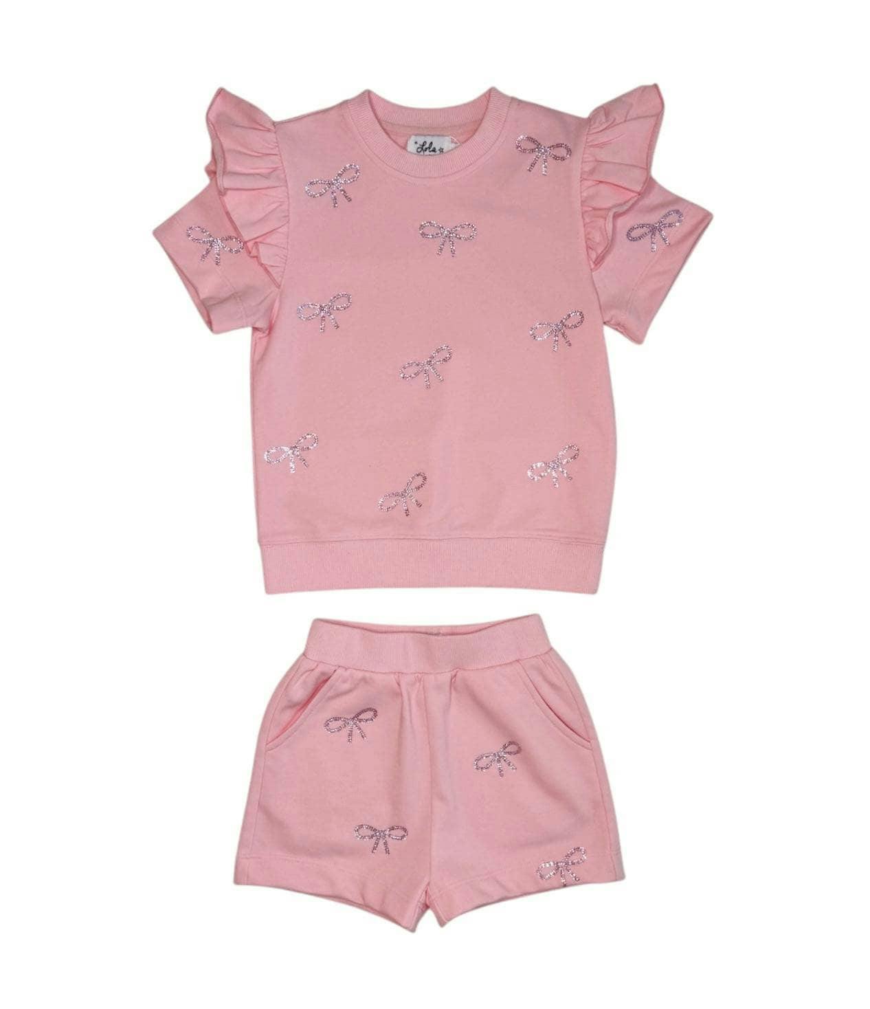 Pretty in Crystal Bows Short Set
