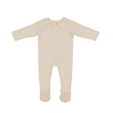 Button Knit Long Sleeve Footie