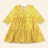 Kids Fran Dress Yellow Mushroom