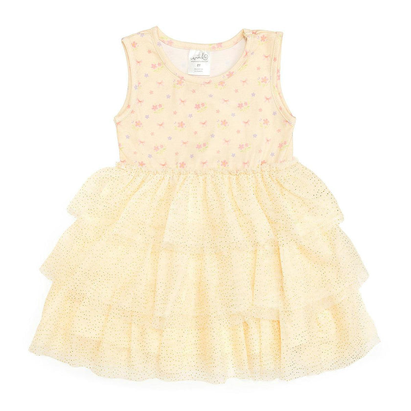 Lemon Floral Tank Tutu Dress