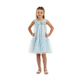 Blue Rosamira Floral Tulle Dress