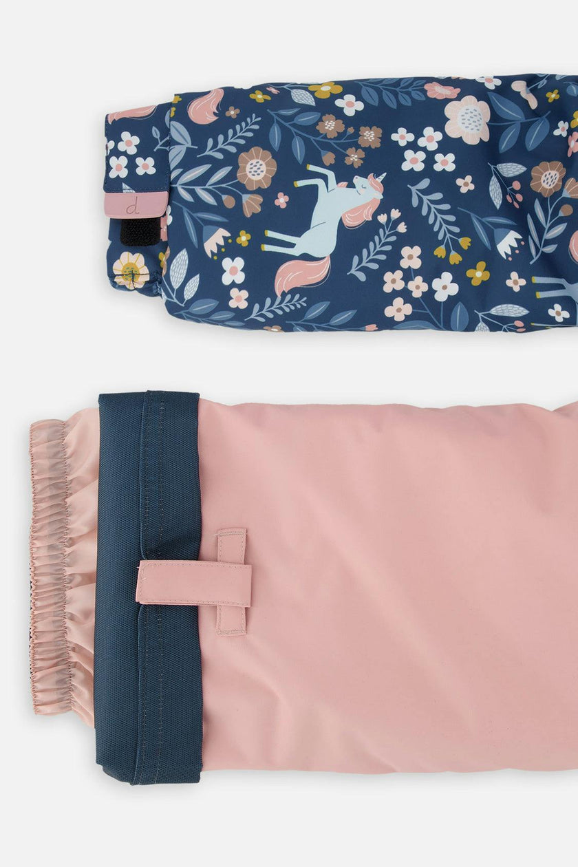 Two Piece Discover Snowsuit Blue And Pink Unicorn Print