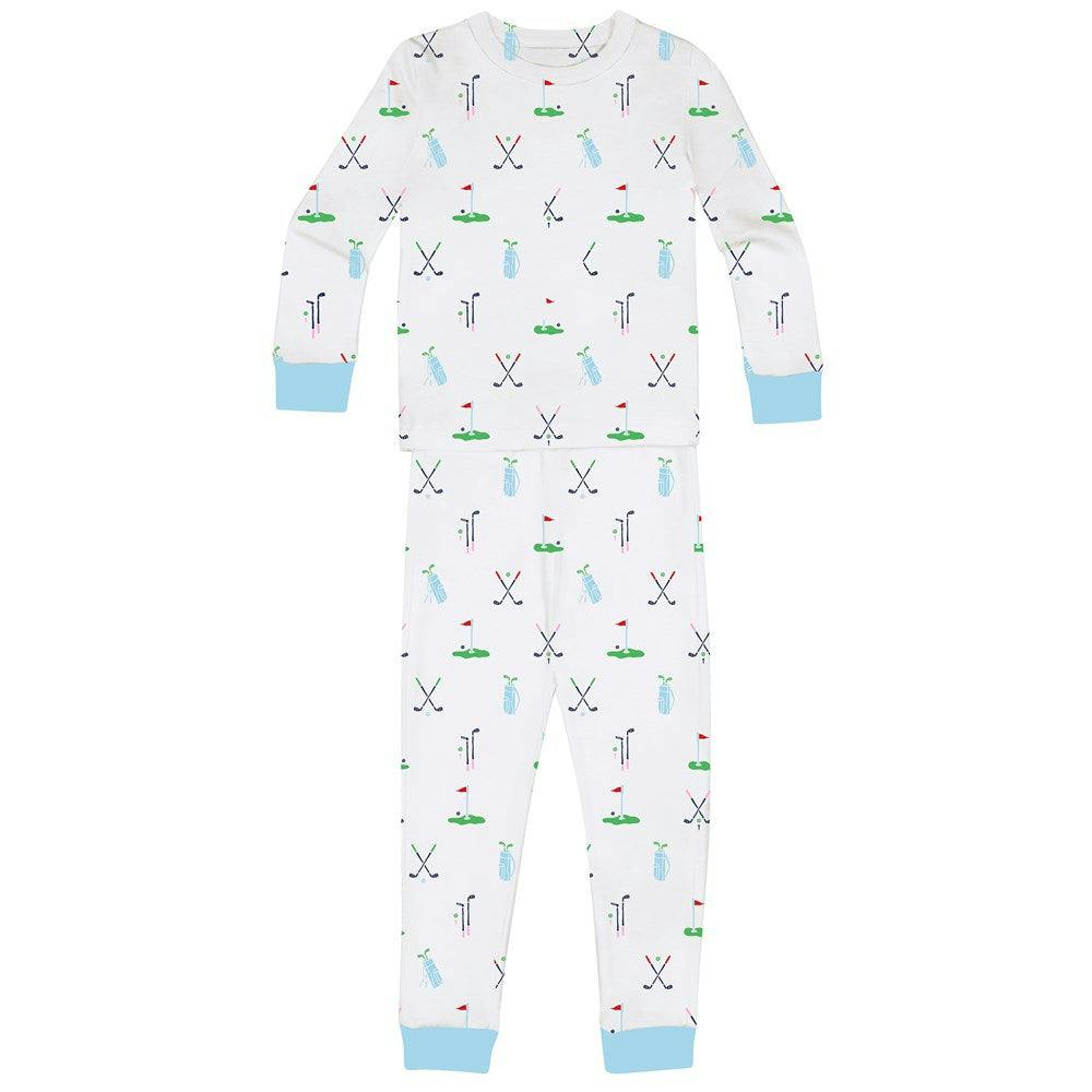 Kids Golf Long PJ Set - Organic Stretch Jersey Knit Cotton