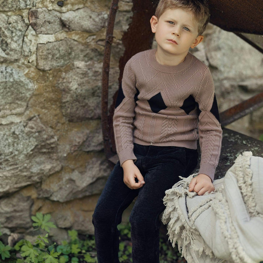 Diamond Pointelle Sweater Dark Almond
