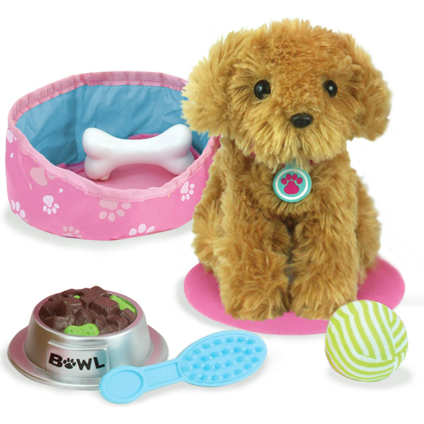 Sophia’s Plush Puppy and Accessories Set for 18" Dolls, Multi