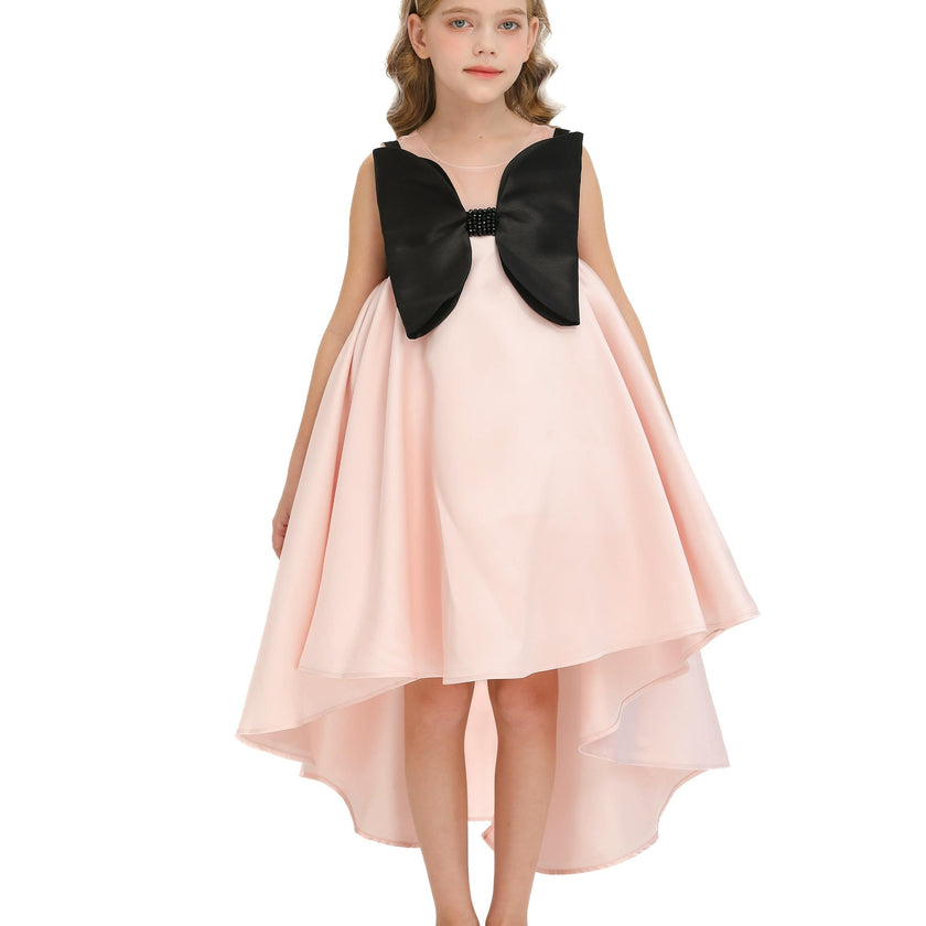 Pink Dress Black Bow Ophelia Dress