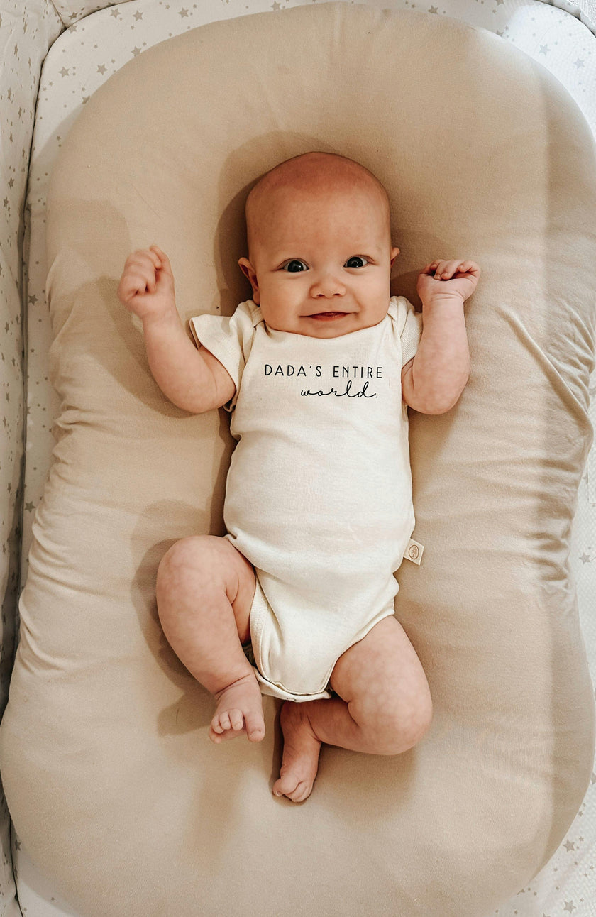 2 Pack - Mama's Entire Heart + Dada's Entire World Organic Cotton Baby Bodysuits