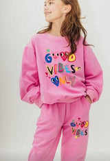 Good Vibes Only Print Sweatshirt And Pant Set