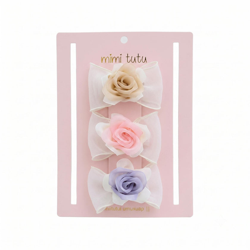 Multicolor Rose Accent Bow Set