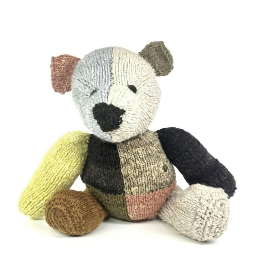 Wool Knit Buddy  | Dee the Patchwork Bear