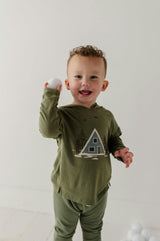 Boys Jersey Hoodie in Snow Lodge
