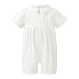 Satin Pintuck Romper and Bonnet