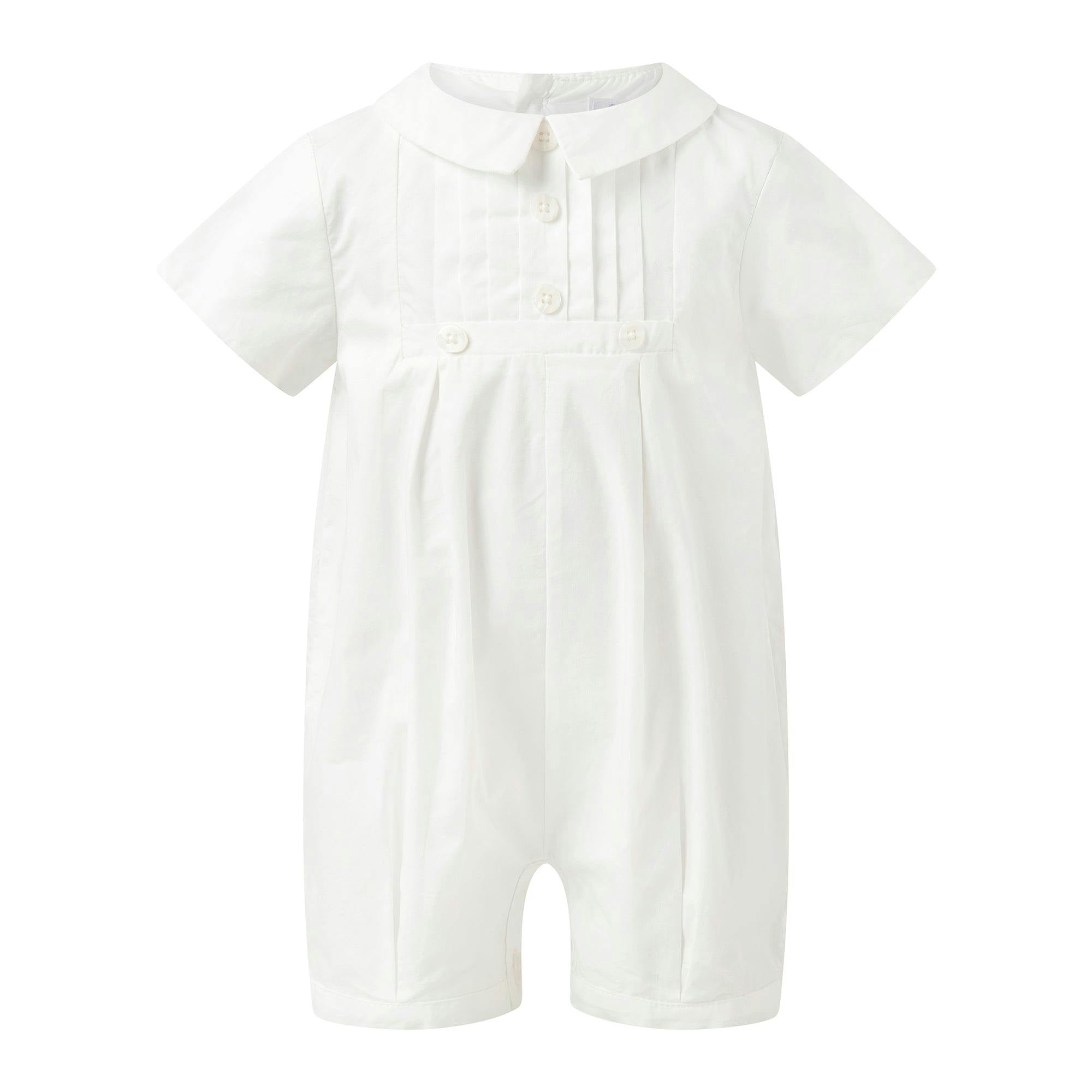 Satin Pintuck Romper and Bonnet