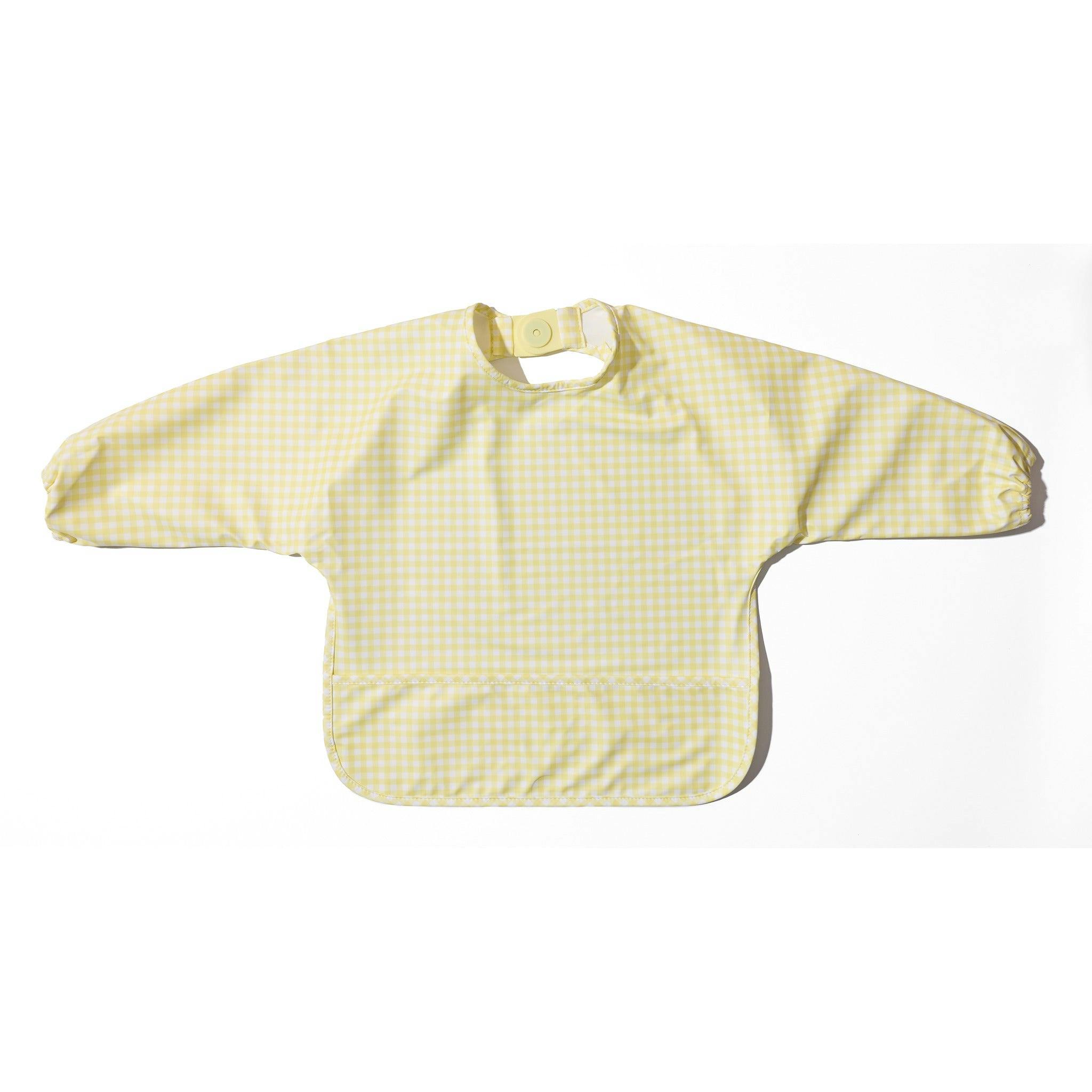 Magnetic Long Sleeve Bib - Butter Yellow Check