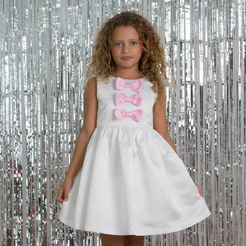 Joy Satin Bows Occasion Party Dress
