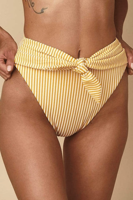 Women's Canary Stripe Paula Tie-Up Bikini Bottom